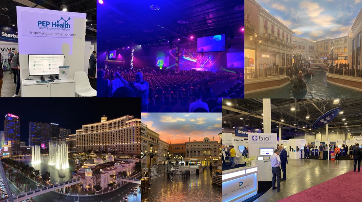 Montage of photos from the HLTH conference